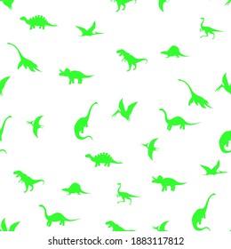dinosaur silhouettes, seamless pattern, vector illustration
