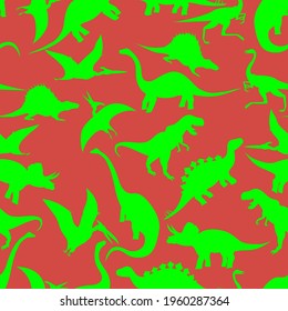 dinosaur silhouettes, seamless pattern, vector illustration