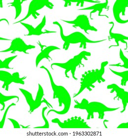 dinosaur silhouettes, seamless pattern, vector illustration