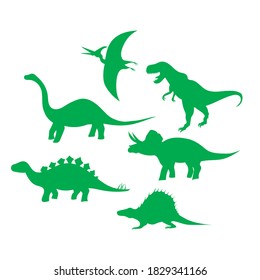 dinosaur silhouettes set, vector illustration