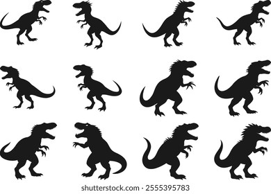 Dinosaur silhouettes vector art, dinosaur silhouettes