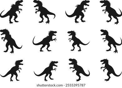 Dinosaur silhouettes vector art, dinosaur silhouettes