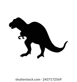 Dinosaur silhouettes vector illustration isolated on white background. Prehistoric animal vector silhouette. Black dinosaur silhouettes for kids. 