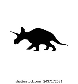 Dinosaur silhouettes vector illustration isolated on white background. Prehistoric animal vector silhouette. Black dinosaur silhouettes for kids. 