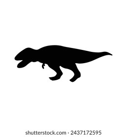 Dinosaur silhouettes vector illustration isolated on white background. Prehistoric animal vector silhouette. Black dinosaur silhouettes for kids. 