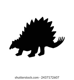 Dinosaur silhouettes vector illustration isolated on white background. Prehistoric animal vector silhouette. Black dinosaur silhouettes for kids. 