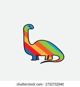 dinosaur simple color illustration vector design