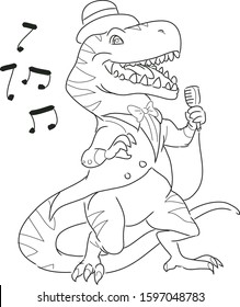 dinosaur the singer, coloring book for fun