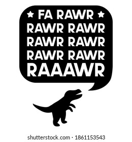 A dinosaur singing fa rawr rawr. Christmas and New Year holiday quote