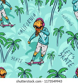 Dinosaur skate Print pattern