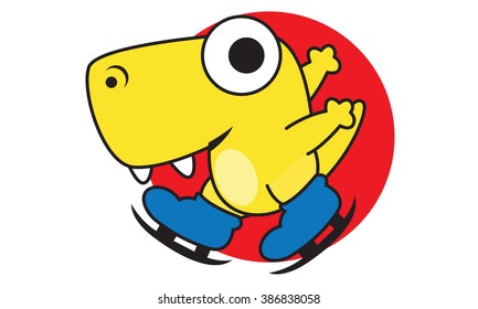 Dinosaur Skating Stock Vector (Royalty Free) 386838058 | Shutterstock