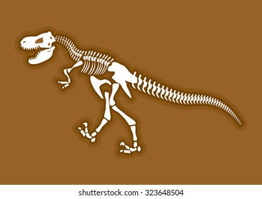 Dinosaur Skeleton Ancient Animal Bones Ground Stock Vector (Royalty ...