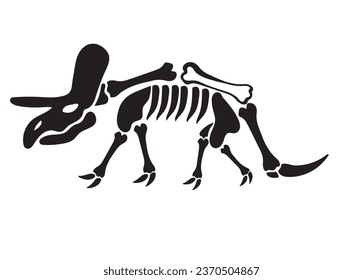 Dinosaur skeleton, dino bones. Modern, Creative, fantasy vector flat design image illustration 