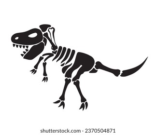 Dinosaur skeleton, dino bones. Modern, Creative, fantasy vector flat design image illustration 