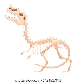 Esqueleto de dinosaurio. Icono de monstruos Dino. Forma de animal real. Boceto de reptiles prehistóricos. Ilustración vectorial aislada en blanco. Esbozo dibujado a mano