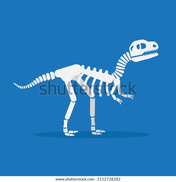 Dinosaur Skeleton Flat Design Vector Illustration Stock Vector (Royalty ...