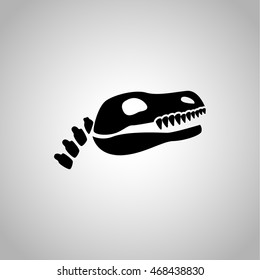 Dinosaur Skeleton Icon On The Background