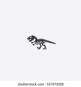 Dinosaur Skeleton Icon Silhouette Vector Illustration