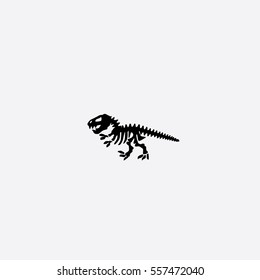 Dinosaur Skeleton Icon Silhouette Vector Illustration