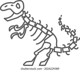 Dinosaur Skeleton Icon, Vector Illustration