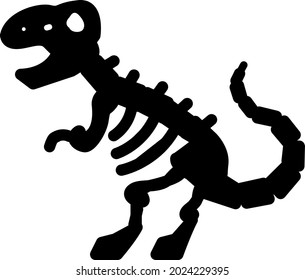 Dinosaur Skeleton Icon, Vector Illustration