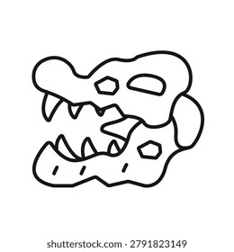 dinosaur skeleton icons minimalist flat style design, dinosaur skeleton Vector illustration on white background