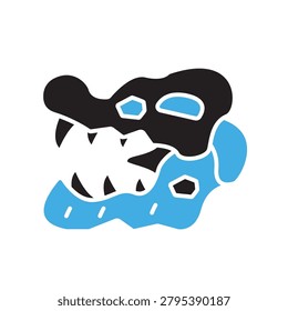dinosaur skeleton icons minimalist flat style design, dinosaur skeleton Vector illustration on white background