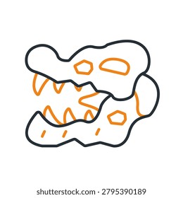 dinosaur skeleton icons minimalist flat style design, dinosaur skeleton Vector illustration on white background