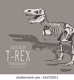 Dinosaur skeleton illustration, typography, tee shirt graphics, vectors, animal
