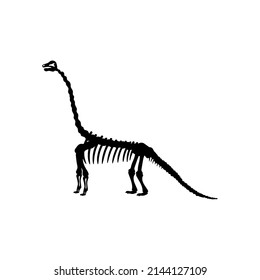 Dinosaur skeleton line art illustration icon design template vector