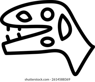 Dinosaur Skeleton Line Vector Icon Design