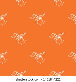 Dinosaur skeleton pattern vector orange for any web design best