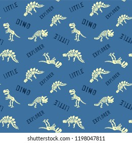 dinosaur skeleton seamless pattern