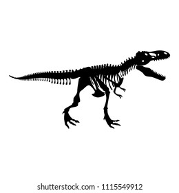 Dinosaur Skeleton T Rex Icon Black Color