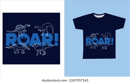 dinosaur skeleton t-shirt desing. vector illustration. Printable t-shirt design for dinosaur