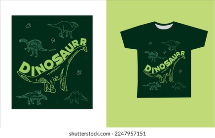 dinosaur skeleton t-shirt desing. vector illustration. Printable t-shirt design for dinosaur