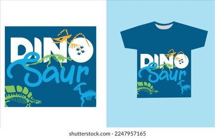 dinosaur skeleton t-shirt desing. vector illustration. Printable t-shirt design for dinosaur