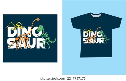 dinosaur skeleton t-shirt desing. vector illustration. Printable t-shirt design for dinosaur