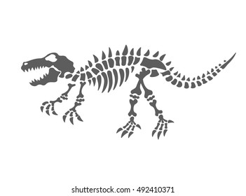 dinosaur skeleton vector illustration. The fossil 