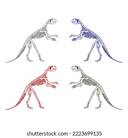 Dinosaur Skeleton Vector Illustration. T Rex Dinosaur Skeleton
