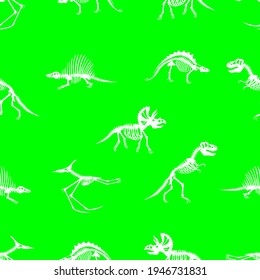 Dinosaur skeletons, seamless pattern, vector illustration