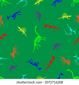 dinosaur skeletons, seamless pattern, vector illustration