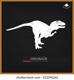 Dinosaur. Dinosaur sketch on chalkboard.hand draw of dinosaur.vector illustration.


