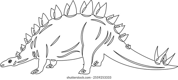 dinosaur sketch on white background, vector