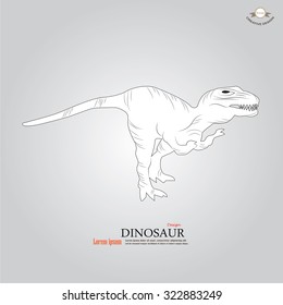 Dinosaur. Dinosaur sketch.hand draw of dinosaur.vector illustration.