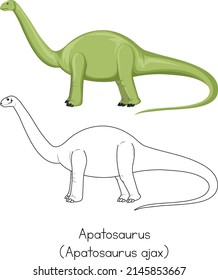 Dinosaur sketching of apatosaurus illustration