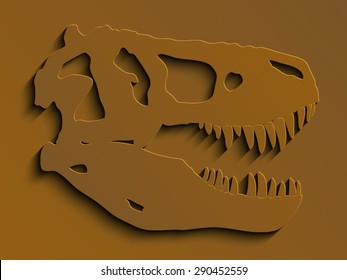 dinosaur skull / 3d shape / vector illustration