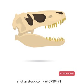 Dinosaur skull color flat icon for web and mobile design