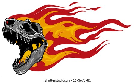 Dinosaur Skull. Drawing Of T-Rex Skull vector