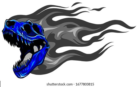 Dinosaur Skull. Drawing Of T-Rex Skull vector